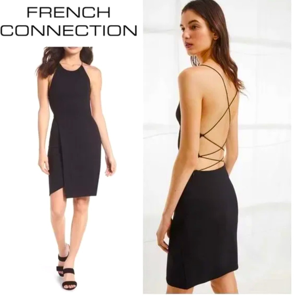 French Connection Women’s Black Strappy Dress. Size 2